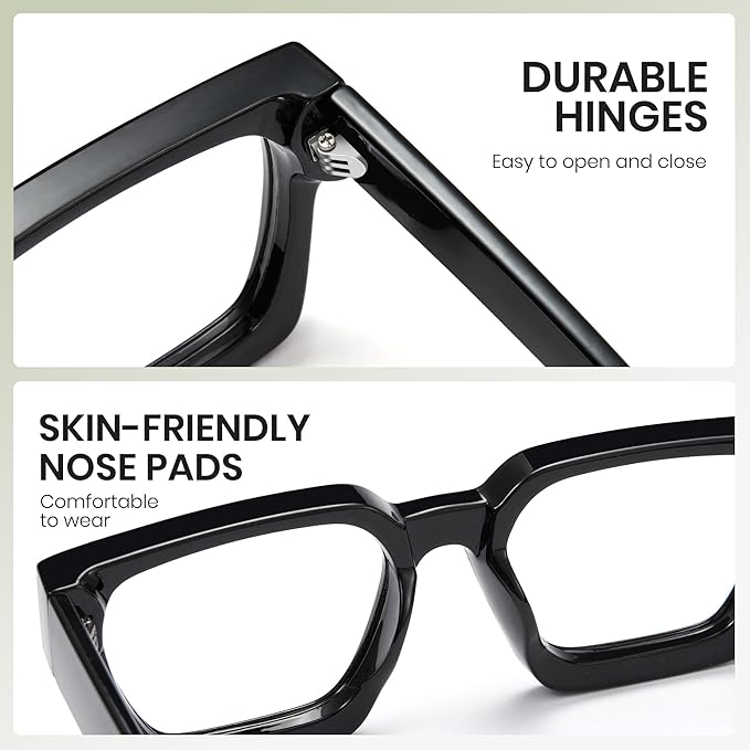 Cyxus Thick Cell Frame, Date Glasses, Blue Light Reduction, No Degree, UV Protection, Stylish, Unisex - NewNest Australia
