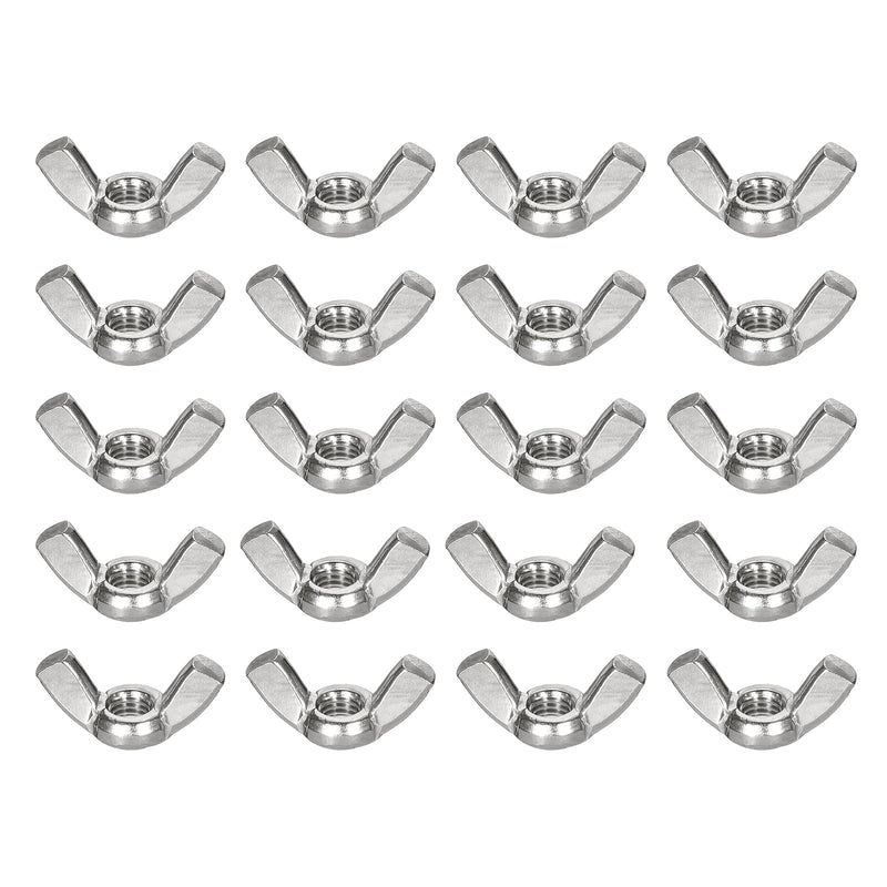 uxcell #10-24 Wing Nut 50 Pcs, 304 Stainless Steel Butterfly Wing Nuts Fasteners Parts Hand Twist Tighten Wing Nuts for Machinery Electronic Equipment DIY, Silver