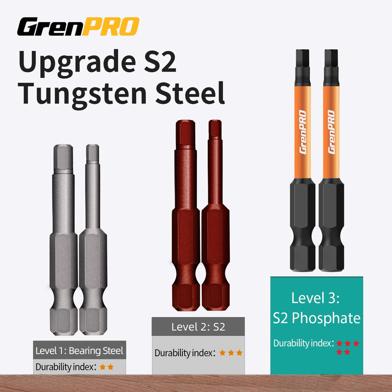 Allen Wrench Drill Bit Set 22pcs Hex Bit Set，Impact Driver Bit Set，Screwdriver Bit Set，Allen Wrenches Sets，Allen Socket Set，2" Long Metric&SAE 1/4" Hex Shank Magnetic Allen Key Drill Bits Sets 2" 22pcs(Metric&SAE)