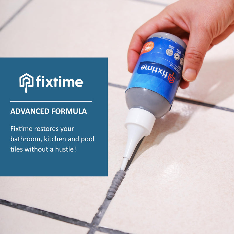 Silicone Tile Repair Kit – Premixed Fast-Drying Gray Caulk, Filler, and Sealer for Cracked Bathroom, Kitchen, and Floor Tiles (225g / 8 oz) GREY
