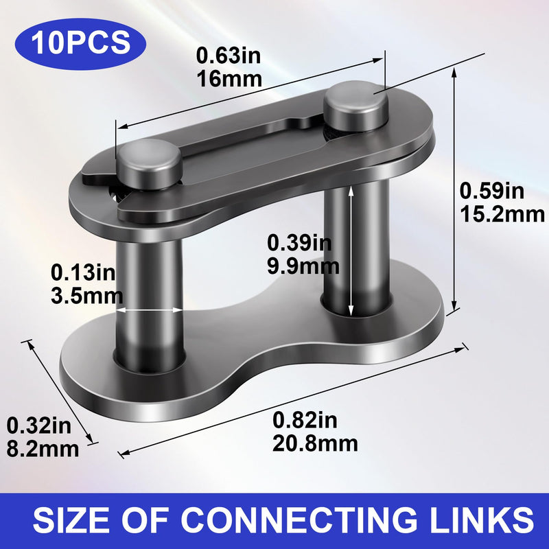 OIIKI 10 PCS Roller Chain Offset Link #41, Steel Alloy Master Connector Link, Heavy Duty Crank Link Suitable for Motorcycle, Bike, Home and Industrial Machinery, Sports Utility Vehicles 10 pcs, #41