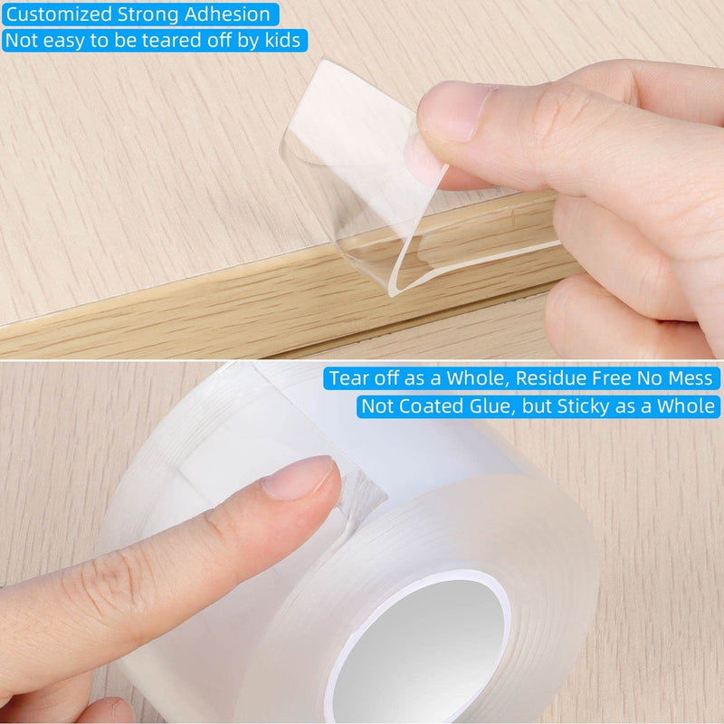 Clear Edge Protector Strip, 1.18in x 9.84FT, Sharp Edge Wrap Cover Tape, Self Adhesive Protective Bumper Corner Guards for Cabinet Door Desk Glass Table Bed Furniture, Kitchen Countertop, Waterproof 1 Pack x 1.18in x 9.84FT