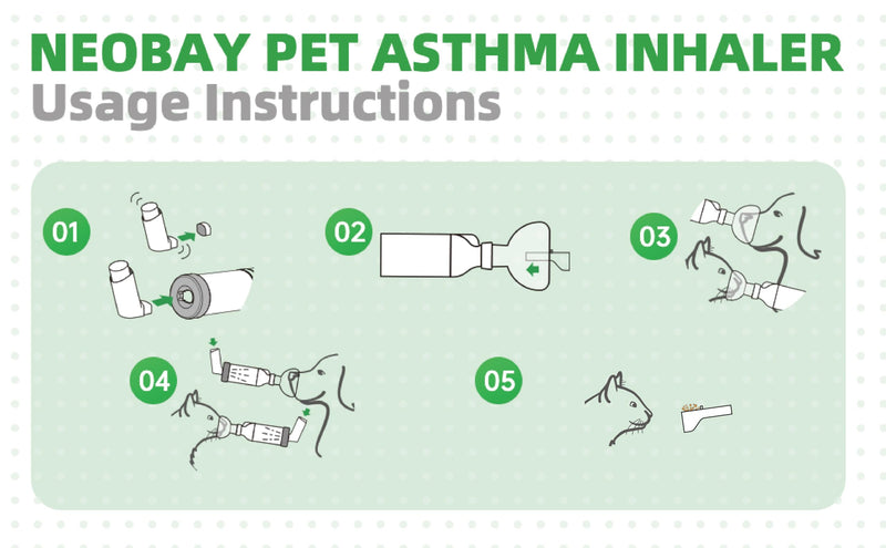 Neobay Cat Inhaler Spacer with Unique Panic Soother & Sensitive Breath Indicator – Designed for Cats with Asthma & Respiratory Issues, Includes 2 Cat Inhaler Masks Green