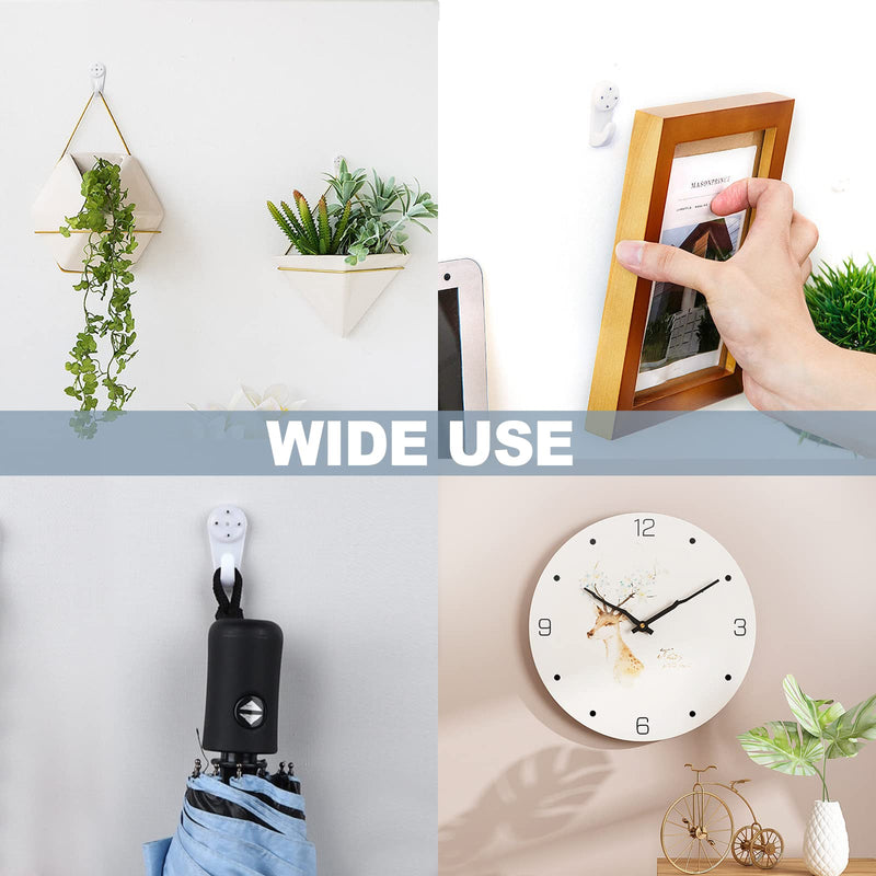 50 PCS Picture Hangers Hanging Kit, Heavy Duty Hooks for Stucco/Concrete/Hard Walls Without Drilling, Invisible Nail&25 LBS Weight Load 50 Standard