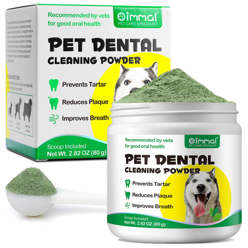 Dog Teeth Cleaning Powder, Dog Dental Powder for Teeth with Probiotics, Dental Powder for Dogs Teeth Cleaning, Fresh Breath, Plaque, Tartar 80g - PawsPlanet Australia