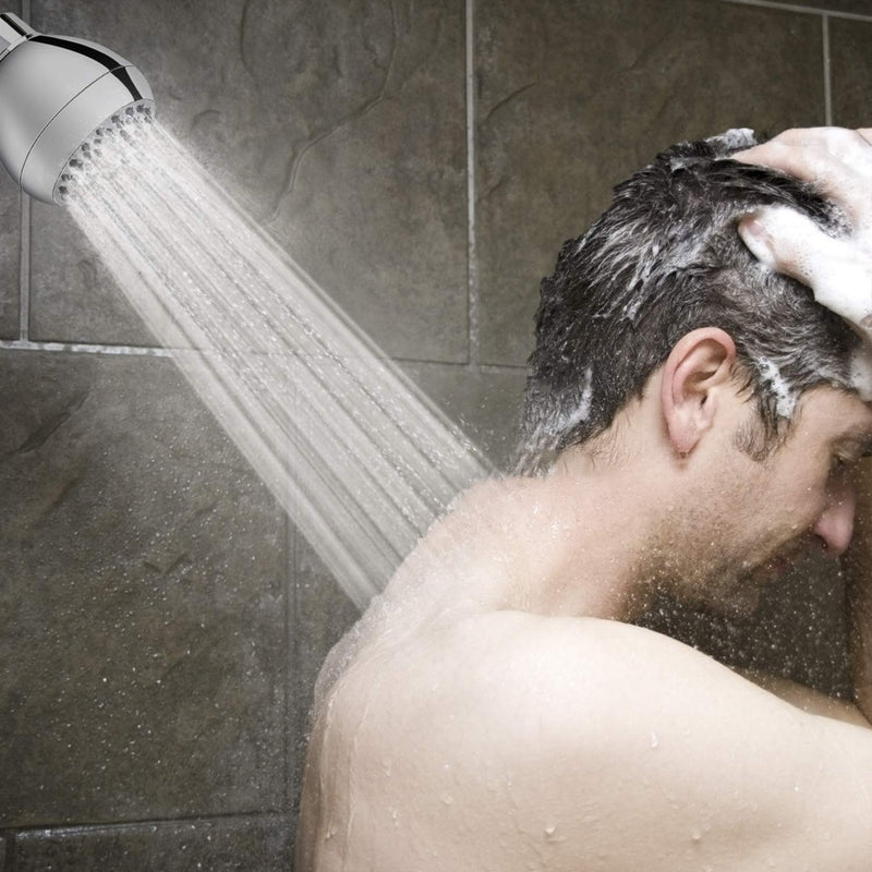 Aisoso High Pressure Shower Head 3 Inches Anti-clog Anti-leak Fixed Showerhead Chrome with Adjustable Swivel Brass Ball Joint for Relaxing and Comfortable Shower Experience 3.0 Inch