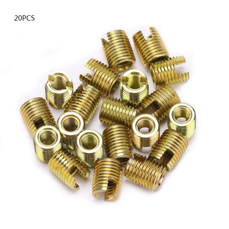 20Pcs 302 Carbon Steel Self Tapping Thread Insert Screw Repairing Kit (Inner M12X1.75 Outer M16X1.5) Inner M12X1.75 Outer M16X1.5