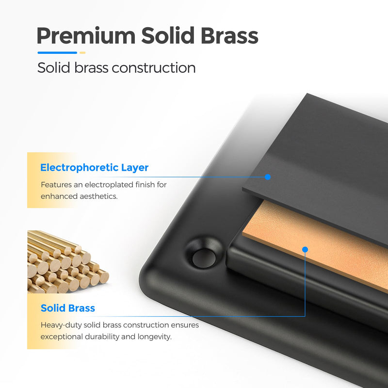 Door Mail Slot 13" Solid Brass Mail Slot for Front Door with Solid Brass Internal Frame, Matte Black