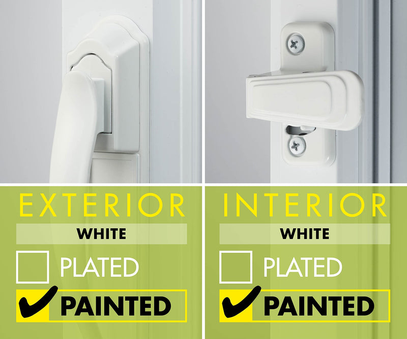 Ideal Security DX Pull Handle Set for Storm and Screen Doors, with Back Plate, White Modern