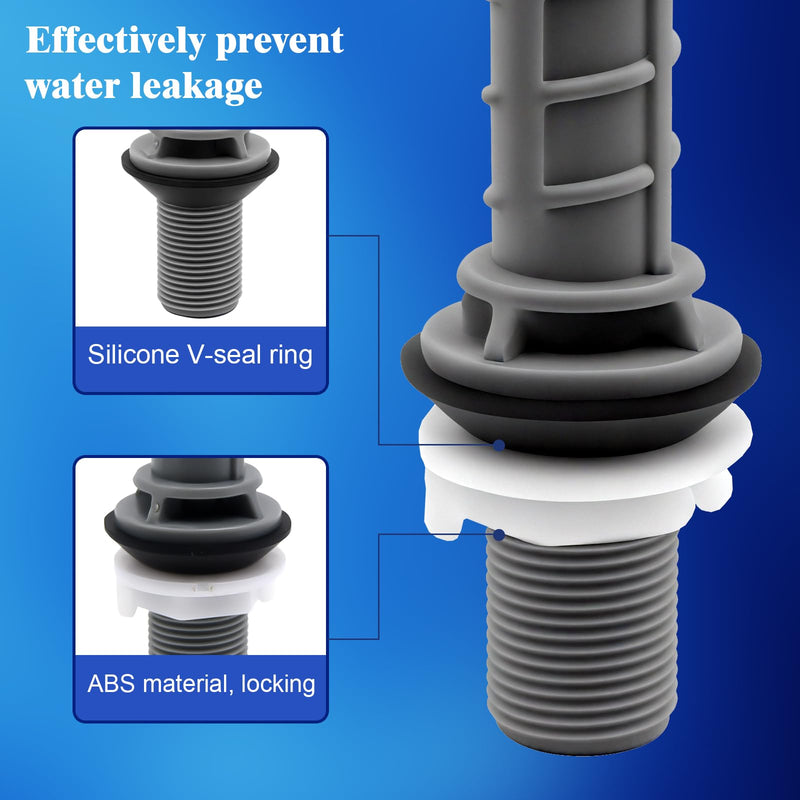 Toilet Fill Toilet Valve Kit & Canister Flush Valve, Compatible with Kohler GP1229656 AquaPiston, Quiet & Water-Saving, Adjustable Float, G3/4" Inlet, Includes Filter, Refill Tube & Chain Black
