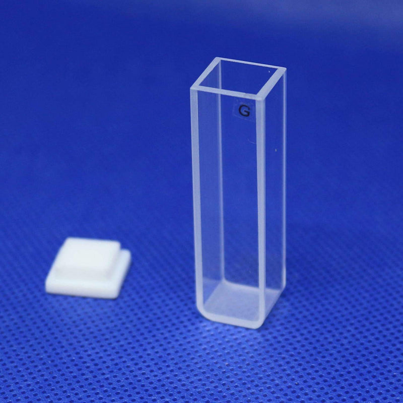 Fluorescence Glass Cuvette Cells (Set of 4 Pcs) 4 Clear Sided Fluorometer Cuvettes (Optical Windows: 4; Spectral Range: 340-2500 nm; Pathlength: 10 mm; Volume: 3.5 ml; A Non-Sealing PTFE cover)