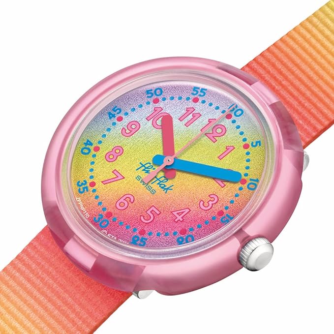 Swatch FPNP110 SHADES OF RAINBOW Story Time Girls' Watch, Pink, Pink - NewNest Australia