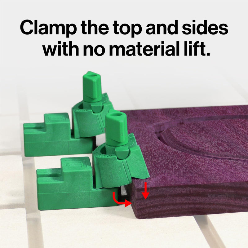 MICROJIG MATCHFIT U-Pad Low Profile Clamp System for Dovetail Track Workholding, CNC, Router Tables, Sanding, Inline Glue-up Jig Fixture Hardware, 2-Pack, CN-P4K2