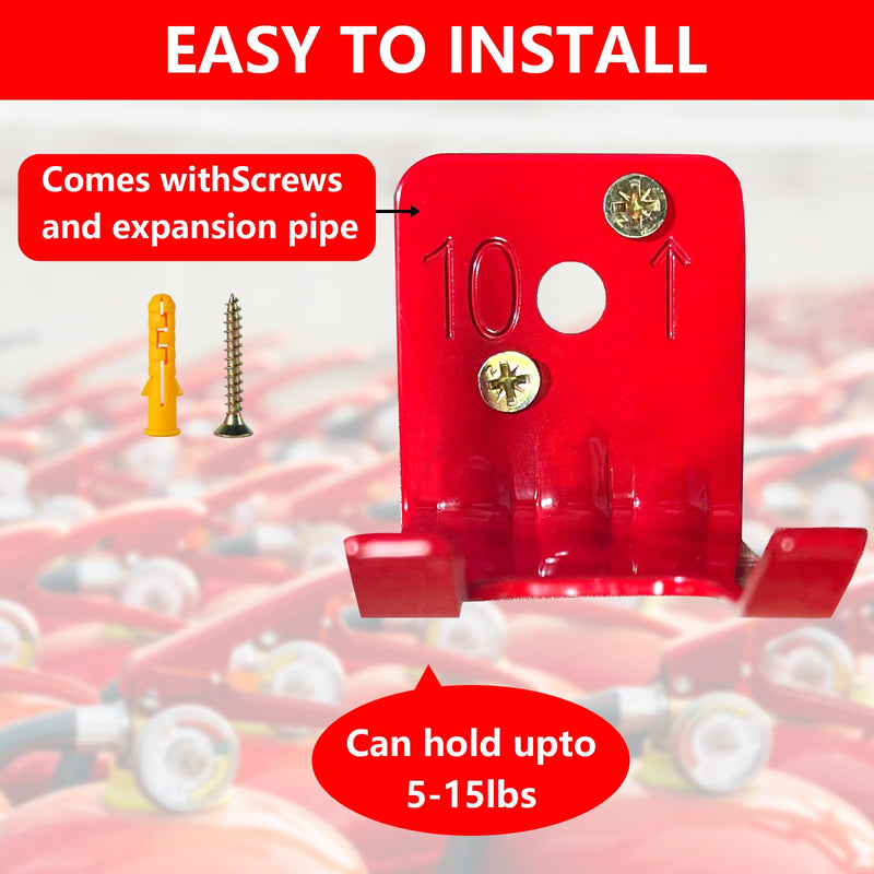 Fire Extinguisher Mounts & Brackets,4 Pack Fire Extinguisher Brackets and Holders, Fire Extinguisher Wall Hook Holder Hanger for 5-10 Lb Extinguishers with Screws 4 Pack