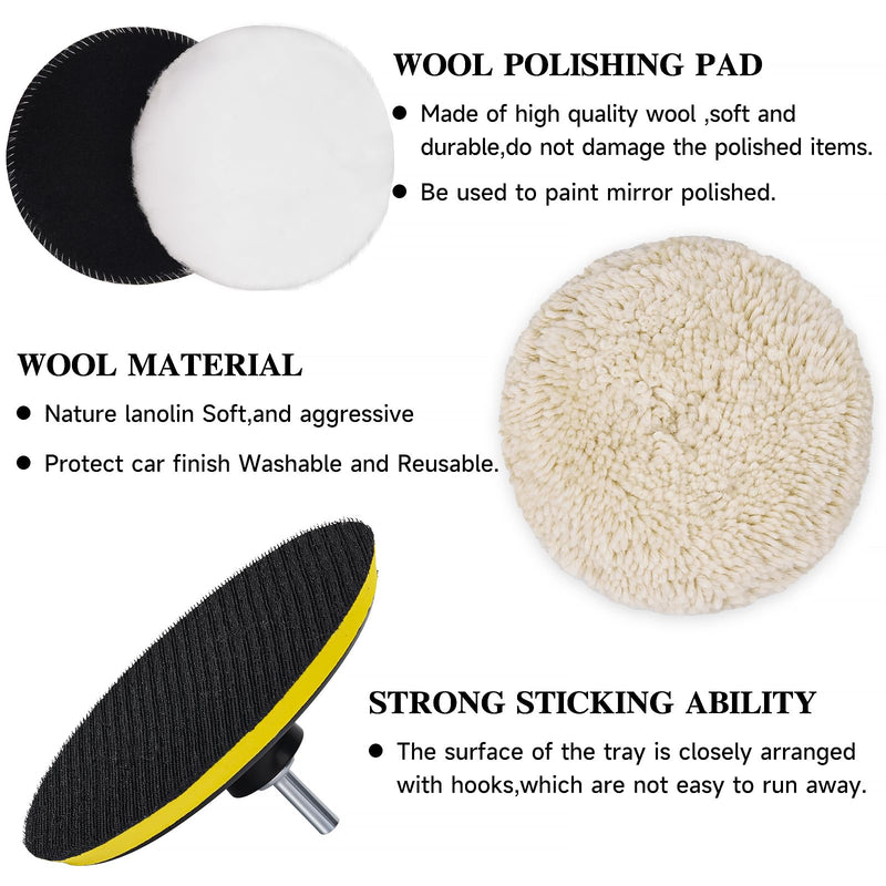 10pcs Polishing Buffing Pads for Drill - 6 Inches Car Polishing kit, Car Foam Buffing Sponge Pads Kit with M14 Drill Adapter,Polishing Pad Kit for Car Buffer Polisher, Polishing and Waxing