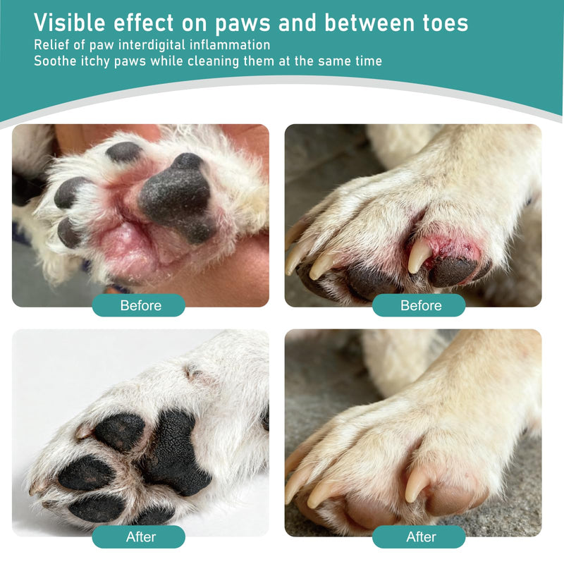 No-Rinse Dog Paw Cleaner 3.4OZ - pH-Balanced Paw Cleaner for Dogs & Puppies, Cleans Mud Dirt Stains, Soothes Irritation, Moisturizes, Safe for Sensitive Pets, Travel-Friendly