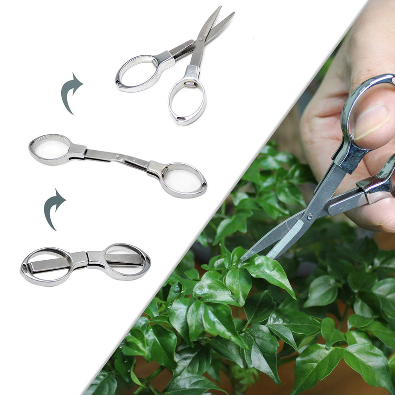 Bonsai Set 8 PCS-Mini Gardening Tools Kit for Indoor Outdoor Bonzai Include Pruner, Fold Scissors, Mini Rake, Tweezers, Cleaning Brush