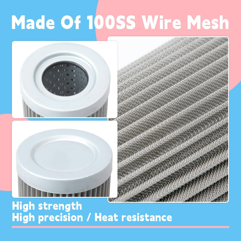 100 Micron Wire Mesh Filter Compatible with Lenz DH-750 DH-1000 Medium Pressure in Line Filters Part Replace 5062-100 5062-100V