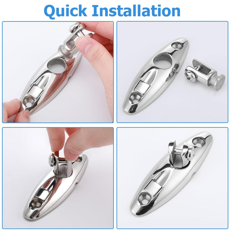 Bimini Tops for Boats Swivel Hinge, Quick Release Boat Bimini Top Swivel Deck Hinge, 360-Degree Rotation, 316 Stainless Steel Bimini Top Hardware Replacement Parts Tracker Boat Accessories(4 PCS)