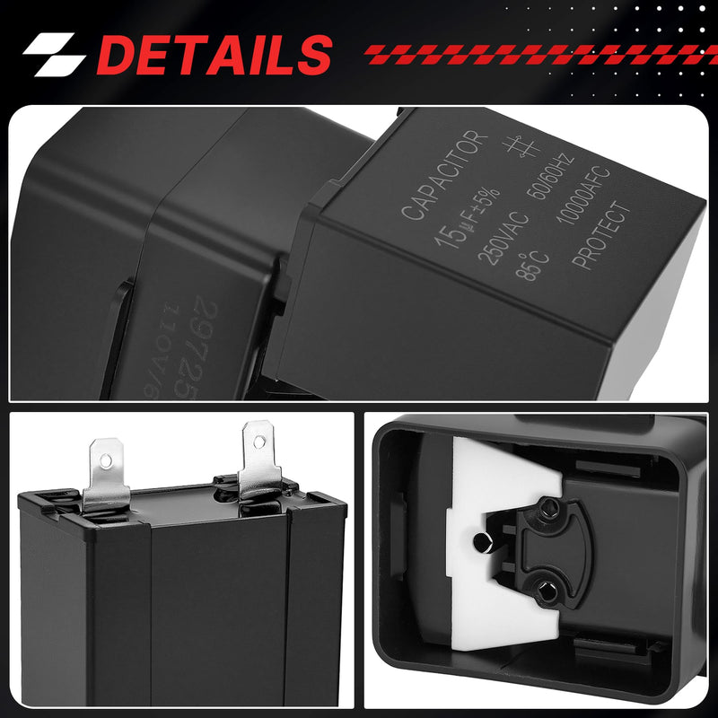 297259515 Compressor Start Relay & Run Capacitor Kit Compatible with Frigidaire Kenmore Crosley Gibson Kelvinator Westinghouse Refrigerator Replacement Parts 297259502 297259510 PS11728176