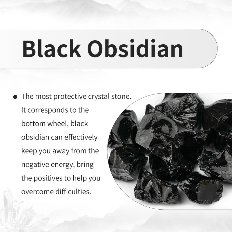 TUMBEELLUWA Set of 2 Carved Rose Flower Crystal Stone Cabinet Knobs with Screws, Natural Black Obsidian Floral Hardware Handles Pulls for Dresser Cupboard Kitchen Decor Black Obsidian-2PCS