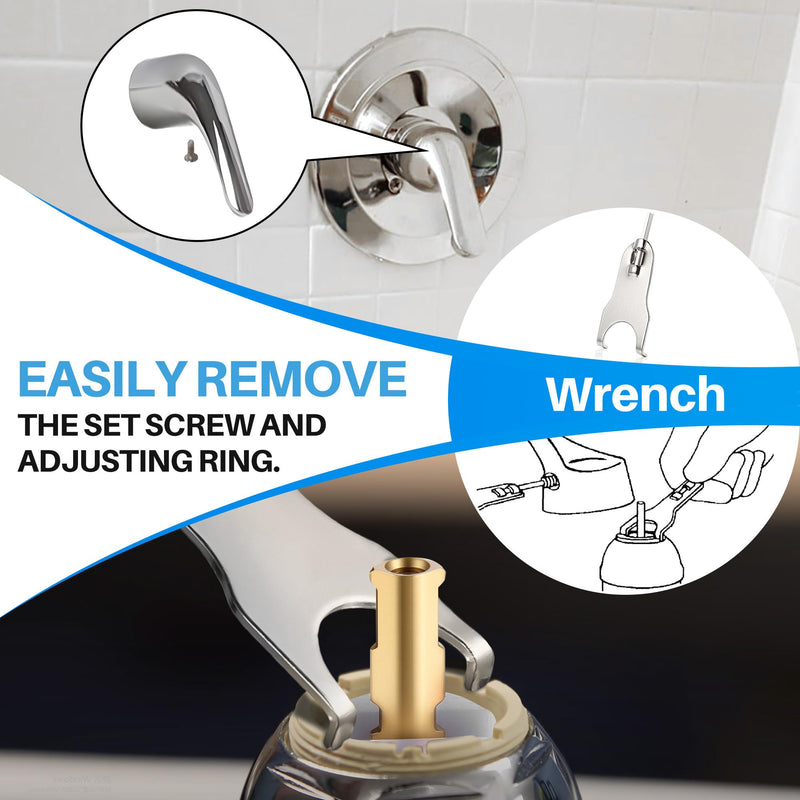 Acrylic Single Handle Trim Set, Complete Faucet Repair Kit Replacement Compatible with Delta 600 Series Shower Valve, Compatible with RP212 Stainless Steel Ball Valves and Clear Knob