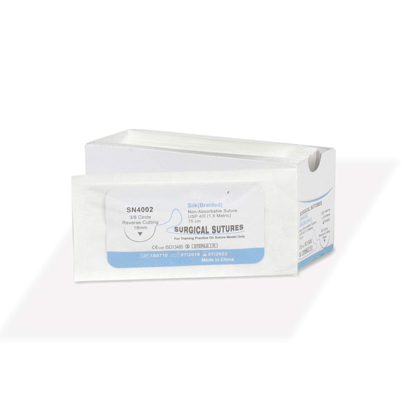 Vision Scientific VSN4002 75cm Silk Suture Thread W Curved Needle 24 PK | Exceptionally Smooth Surface | Superior Tensile Strength |Excellent Knot Security W Manual(Educational & Training Use Only)