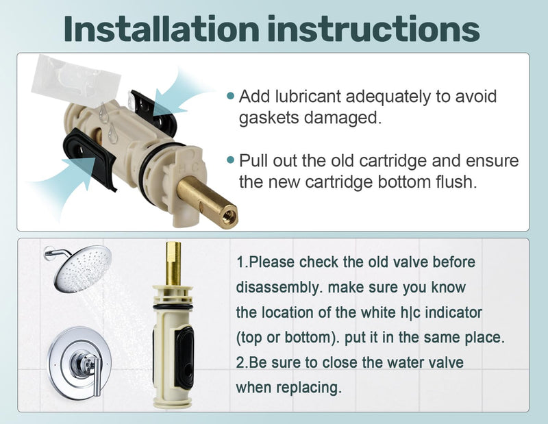 1222 Cartridge Kit Compatible with Moen Tub Shower, Replacement for Moen Posi Temp One-Handle Faucets, Durable Brass