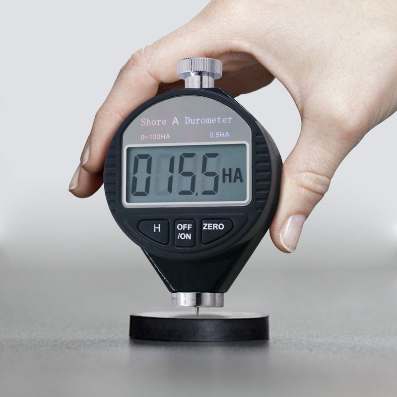 Shore A Rubber Portable Hardness Meter, Pocket Size 0-100HA Digital Hardness Durometer Meter Tester with Large LCD Display, Suitable for Rubber, Leather, Resin, Fiber, Glass, and Wax Hardness A