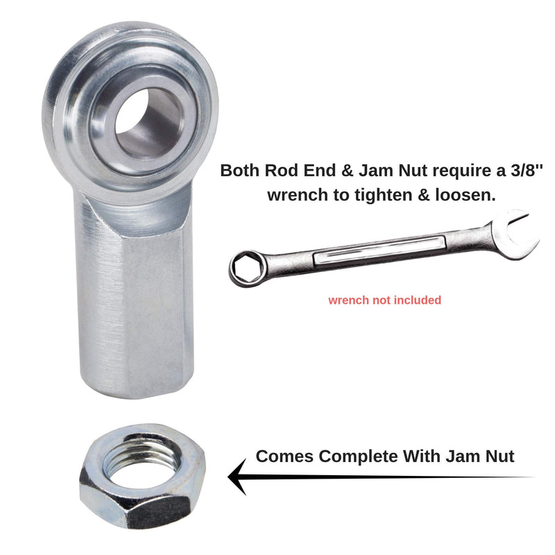 Rod End 1/4 x 1/4-28 ECF4 Female Economy Right Hand Rod End Bearing with Jam Nut Included Heim Joint Rod End Direct