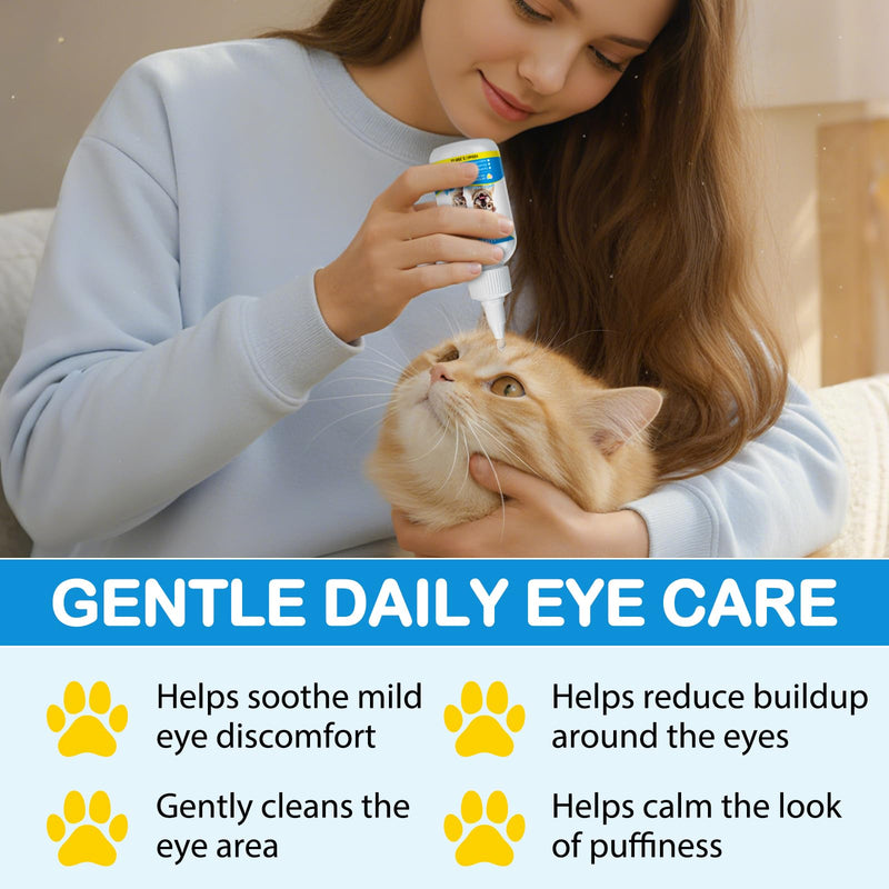 Daiasns Cataract Drops for Dogs, Eye Drops for Eye Infection Treatment, Relieving Itching & Irritation, Vet-Recommended Pink Eyes and Tear Stain Cleaner for Dogs and Cats - 3.38oz