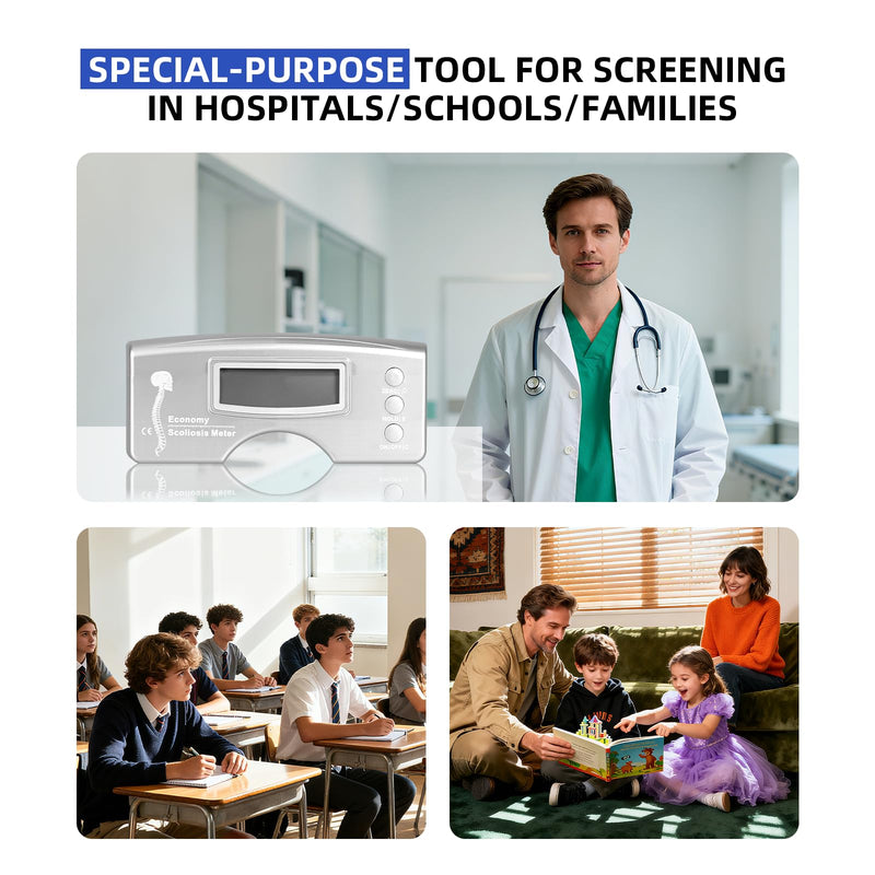 Scoliosis meter Electronic, Precise Measure Digital Display Scoliosis meter for Scoliosis Evaluation, Professional Scoliosis meter Pediatric, Portable Human Scoliosis Meter for Therapy Analyzer