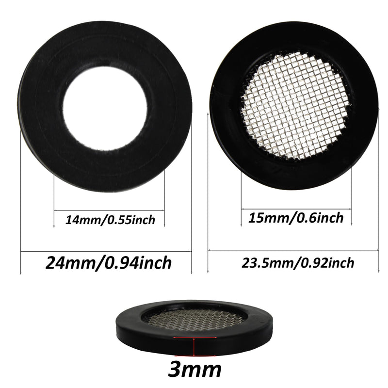 1Inch 8PCS Shower Filter Gaskets+8PCS Rubber Washers, Seal Faucet Washers, O Ring Hose Gasket Filter Net Shower Head Gasket Rubber Washer for Water Faucet Shower Garden Hose Connector 8 Filter Gasket + 8 Washer