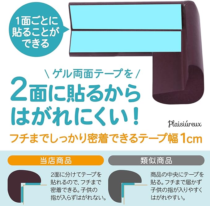 [Recommended by nursery teachers] Corner guard, total length 6M, gel tape that can be reapplied by washing with water [Internationally inspected] Baby guard corner cushion, L-shaped, 8 piece set, injury prevention, safety measures plaisiureux (white) - NewNest Australia