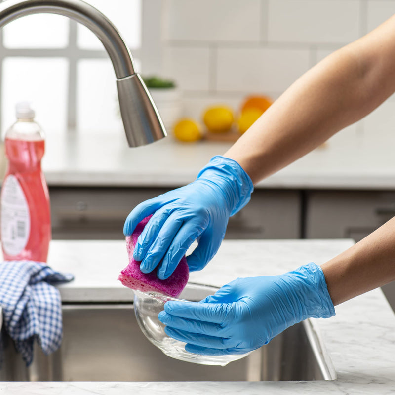 Comfy Package Synthetic Vinyl Blend Disposable Plastic Gloves Non-Sterile, Powder & Latex Free 100 Large