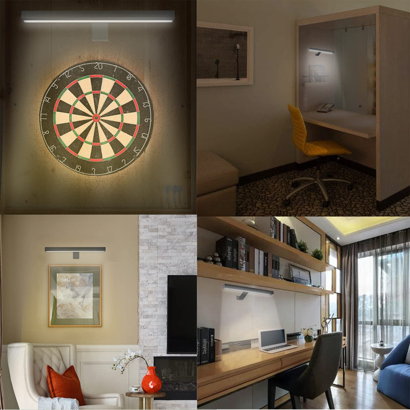 MIOBLUE Wireless Picture Lights,Rechargeable Battery Art Display Light with Remote Control, Dimmable/Timer Off Dartboard Light, 16 Inch Full Metal Accent Light with 40LEDs for Paintings,Picture,Frame 16inch -Black