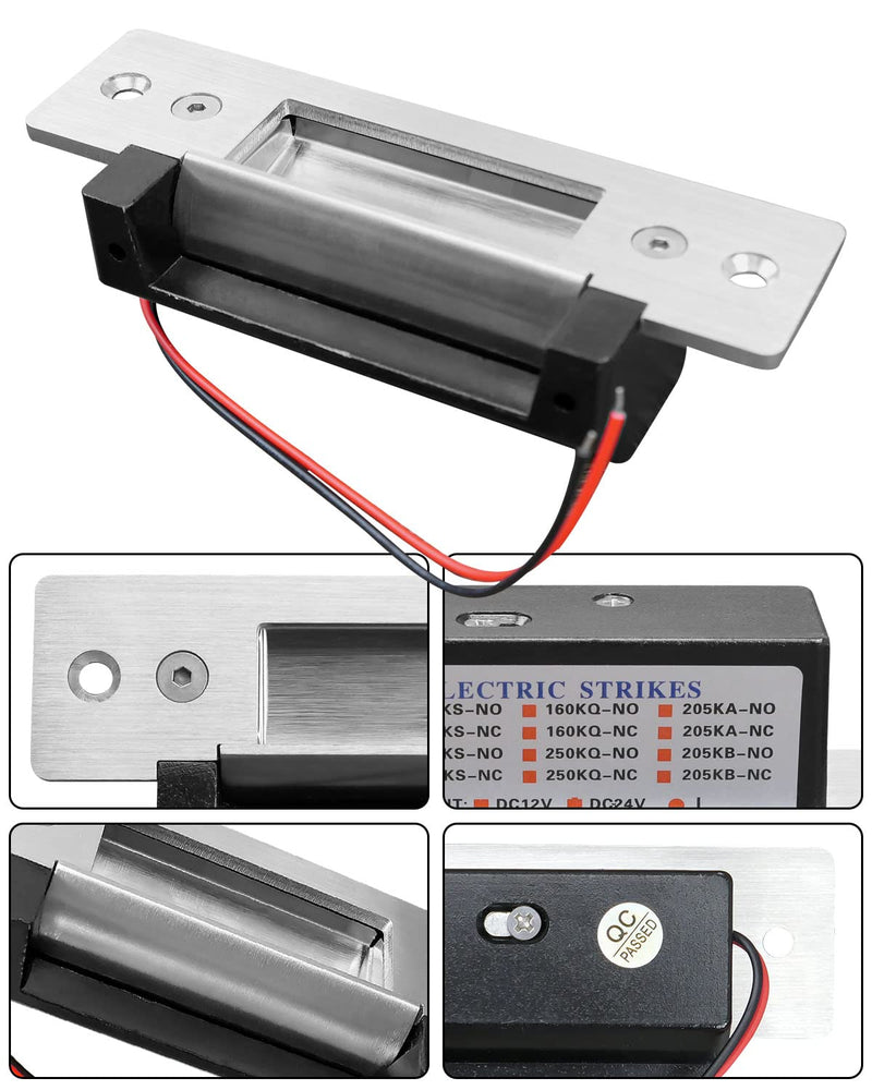12V DC Heavy Duty Electric Door Strike Lock ANSI Standard, Fail-Secure and Fail-Safe Adjustable Fit for Door Access Control System Mortise or Cylindrical Lock