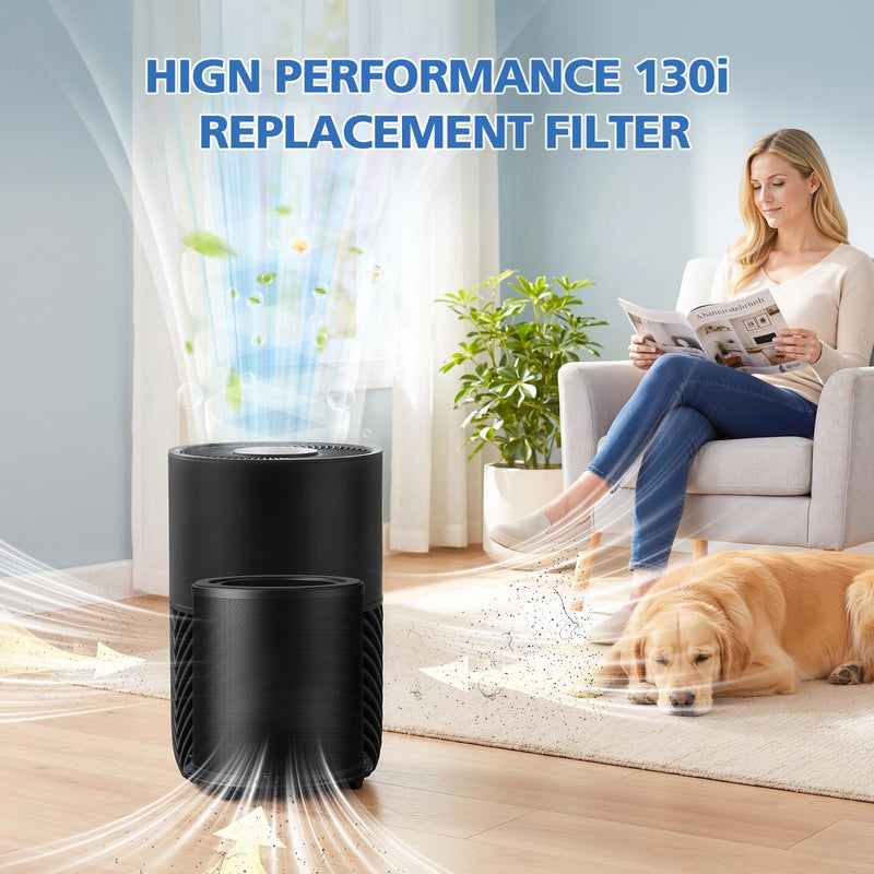 2 Pack 130i Replacement Filter for Puro 130i Air Purifier Home Bedroom Pets
