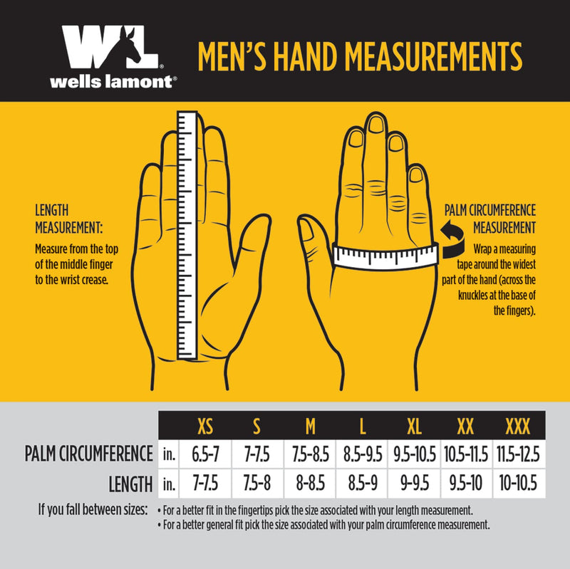 Wells Lamont mens Leather Work Gloves with Wrist Closure DIY Yardwork Construction Motorcycle Large Wells Lamont, Saddletan, Large Pack of 1 US 1132