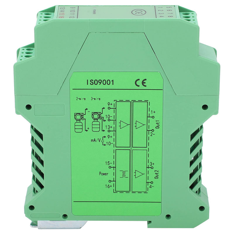 DC Signal Isolator, Analog Signal Isolator, 0-10V To 0-10V High Reliability 1 IN 2 OUT DC24V Powered Current Signals Conditioner for 2 or 3 Wire Transmitters