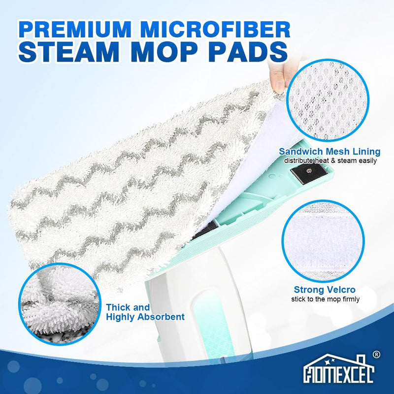 HOMEXCEL Steam Mop Replacement Pads for Shark Steam Mops S1000/S1000A/S1000C/S1000WM/and S1001C-Reusable Microfiber Steamer Scrub Mop Pads for All Hard Floors-4 Pack 4