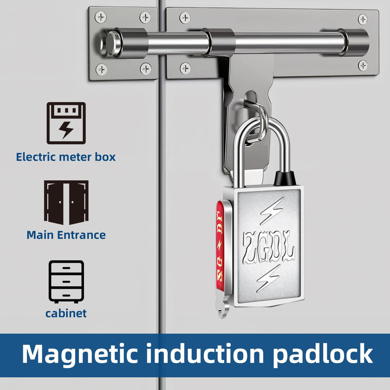 Keyless Hole Magnetic Padlock， 30mm Outdoor Weatherproof Lock， Waterproof Rust Proof Anti-Pry Combination Lock for Gates， Sheds， Toolbox， Fence， Cabinets & Storage