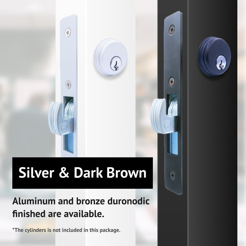 elox Storefront Narrow Stile Mortise Door Lock Hookbolt, 31/32 Backset, w/Bronze Duronodic Finish faceplate DU