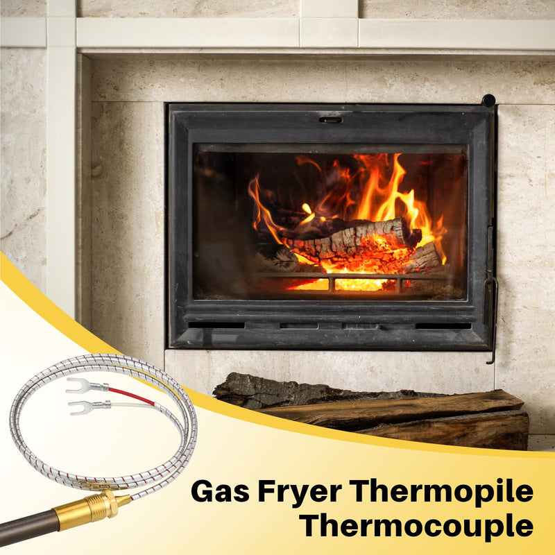 Gas Fryer Thermocouple, Thermopile Replacement Fryer Parts for Pitco 60125501, Gas Fryer Replacement Assembly for Elite Imperial Frymaster Dean