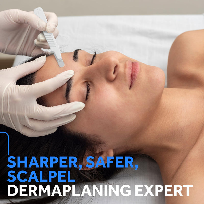 Disposable 14R Blades Dermaplaning Scalpels - Pack of 20 Dermaplane Blades S calpel 14, Size 14 Scalpel Blades, High Carbon Steel Dermaplane Blades 14 Scalpel Disposable Scalpels #14R