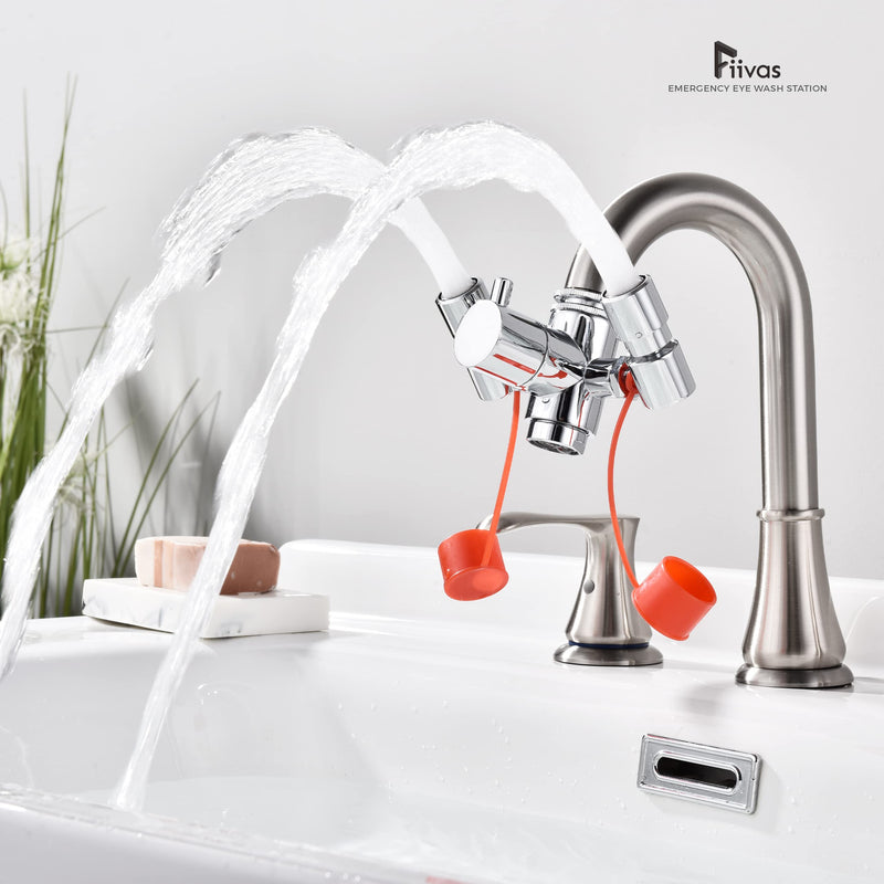 Eye Wash Station for Emergency Eye Wash - Faucet Mounted Eye Wash Station Attachment with Multi-Angle Rotating, Eye Wash Faucet Sink Attachment with 5 Adapters, Eye Washer Adapter for Faucets