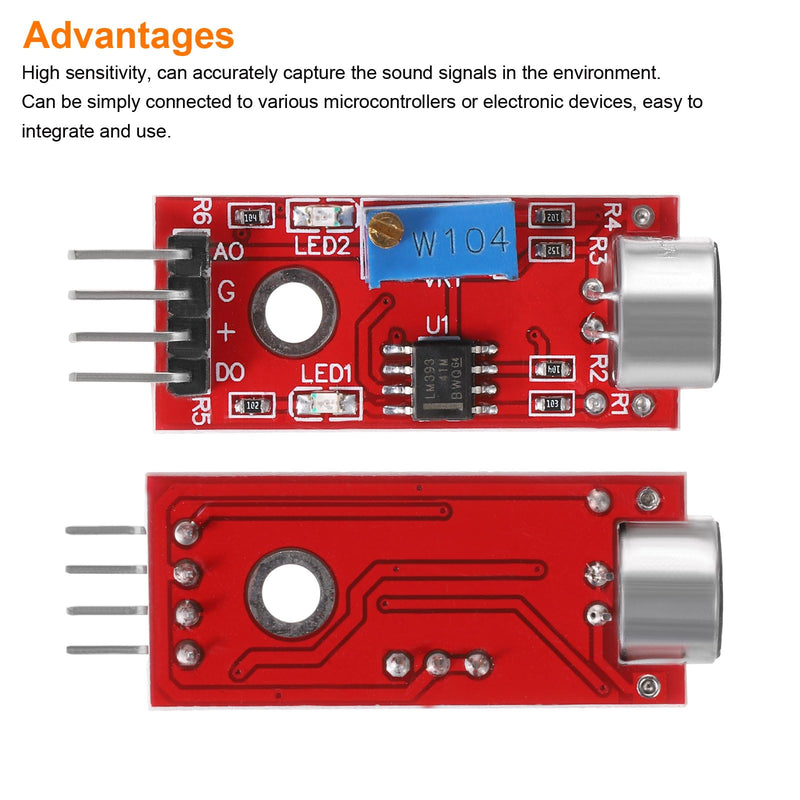 MECCANIXITY 4 Pcs Microphone Sound Sensor KY-037 Voice Detection Module Voice Sound Detection Sensor Module for Voice-Activated Switch