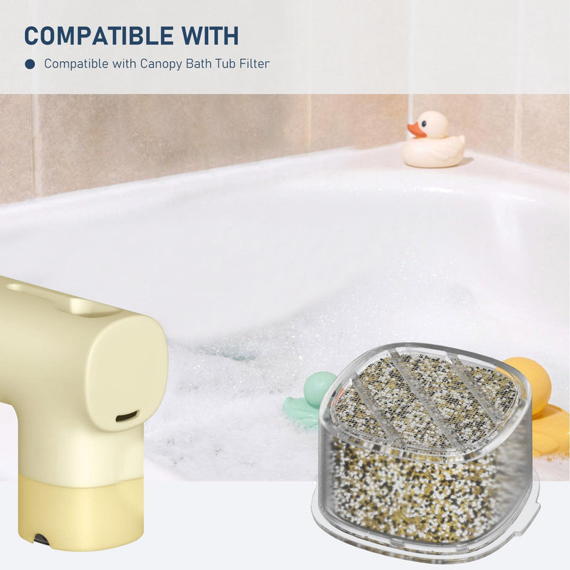Baby Bath Tub Filter Device Cartridge Compatible with All Canopy Bath Tub Showerheads, Water Softener Filter for Hard Water, Reduce Chlorine and Harmful Substances, 3 Pack