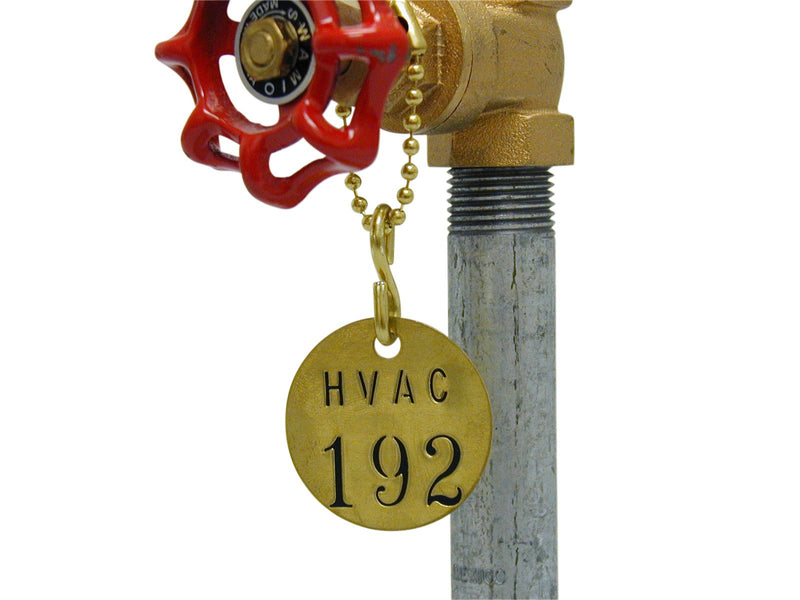 Brady 23211 2" Diameter B-907 Brass Round Blank Brass Valve Tags, 25 Count (Pack of 1)