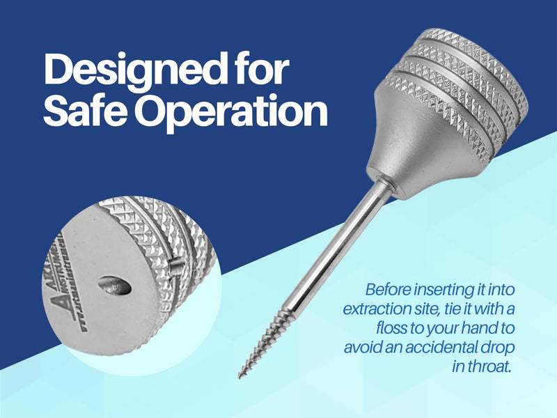 ARTMAN INSTRUMENTS Root Extraction Screw for Back Teeth – Dental Extraction Tool for Molar and Premolar Root Removal, Stainless Steel Surgical Instrument